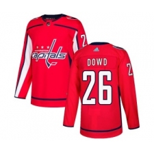 Men's Washington Capitals #26 Nic Dowd Adidas Authentic Home Jersey - Red