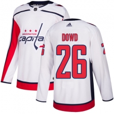 Youth Adidas Washington Capitals #26 Nic Dowd Authentic White Away NHL Jersey