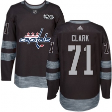 Men's Adidas Washington Capitals #71 Kody Clark Authentic Black 1917-2017 100th Anniversary NHL Jersey