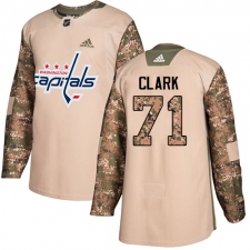Men's Adidas Washington Capitals #71 Kody Clark Authentic Camo Veterans Day Practice NHL Jersey