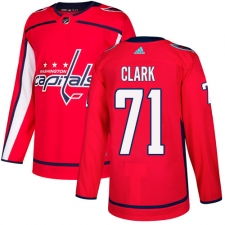 Men's Adidas Washington Capitals #71 Kody Clark Authentic Red Home NHL Jersey