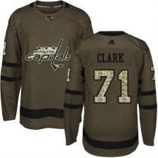 Men's Adidas Washington Capitals #71 Kody Clark Premier Green Salute to Service NHL Jersey