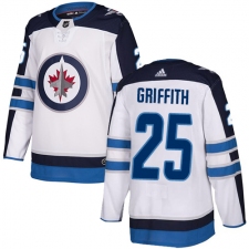 Men's Adidas Winnipeg Jets #25 Seth Griffith Authentic White Away NHL Jersey