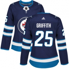 Women's Adidas Winnipeg Jets #25 Seth Griffith Authentic Navy Blue Home NHL Jersey