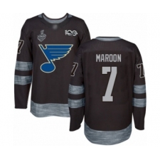 Men's St. Louis Blues #7 Patrick Maroon Authentic Black 1917-2017 100th Anniversary 2019 Stanley Cup Final Bound Hockey Jersey