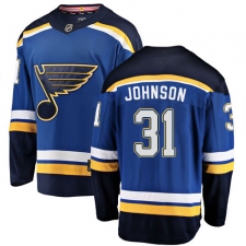 Men's St. Louis Blues #31 Chad Johnson Fanatics Branded Royal Blue Home Breakaway NHL Jersey