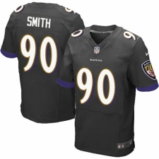 Men's Nike Baltimore Ravens #90 Za Darius Smith Elite Black Alternate NFL Jersey