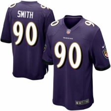 Men's Nike Baltimore Ravens #90 Za Darius Smith Game Purple Team Color NFL Jersey
