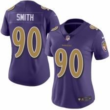 Women's Nike Baltimore Ravens #90 Za Darius Smith Limited Purple Rush Vapor Untouchable NFL Jersey