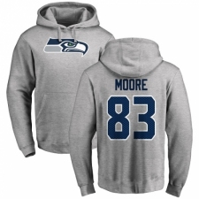 NFL Nike Seattle Seahawks #83 David Moore Ash Name & Number Logo Pullover Hoodie
