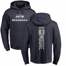 NFL Nike Seattle Seahawks #83 David Moore Navy Blue Backer Pullover Hoodie