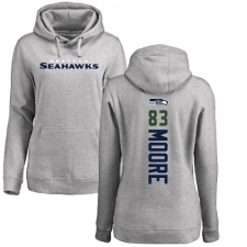 NFL Women's Nike Seattle Seahawks #83 David Moore Ash Backer Pullover Hoodie