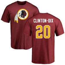 NFL Nike Washington Redskins #20 Ha Clinton-Dix Maroon Name & Number Logo T-Shirt