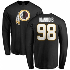 NFL Nike Washington Redskins #98 Matt Ioannidis Black Name & Number Logo Long Sleeve T-Shirt