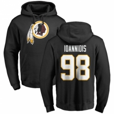 NFL Nike Washington Redskins #98 Matt Ioannidis Black Name & Number Logo Pullover Hoodie