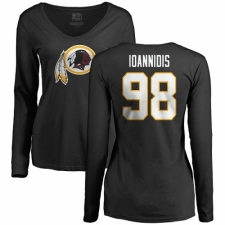 NFL Women's Nike Washington Redskins #98 Matt Ioannidis Black Name & Number Logo Long Sleeve T-Shirt