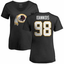NFL Women's Nike Washington Redskins #98 Matt Ioannidis Black Name & Number Logo T-Shirt
