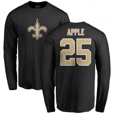 NFL Nike New Orleans Saints #25 Eli Apple Black Name & Number Logo Long Sleeve T-Shirt