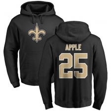 NFL Nike New Orleans Saints #25 Eli Apple Black Name & Number Logo Pullover Hoodie