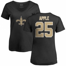 NFL Women's Nike New Orleans Saints #25 Eli Apple Black Name & Number Logo Slim Fit T-Shirt