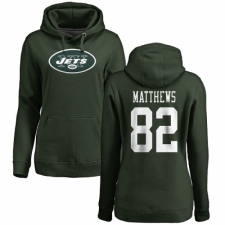 NFL Women's Nike New York Jets #82 Rishard Matthews Green Name & Number Logo Pullover Hoodie