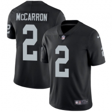 Men's Nike Oakland Raiders #2 AJ McCarron Black Team Color Vapor Untouchable Limited Player NFL Jersey