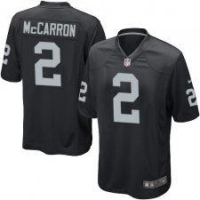 Men's Nike Oakland Raiders #2 AJ McCarron Game Black Team Color NFL Jersey