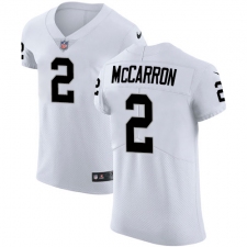Men's Nike Oakland Raiders #2 AJ McCarron White Vapor Untouchable Elite Player NFL Jersey