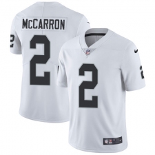 Men's Nike Oakland Raiders #2 AJ McCarron White Vapor Untouchable Limited Player NFL Jersey