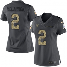 Women's Nike Oakland Raiders #2 AJ McCarron Limited Black 2016 Salute to Service NFL Jersey