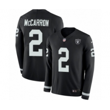 Youth Nike Oakland Raiders #2 AJ McCarron Limited Black Therma Long Sleeve NFL Jersey
