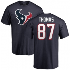 NFL Nike Houston Texans #87 Demaryius Thomas Navy Blue Name & Number Logo T-Shirt
