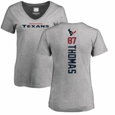 NFL Women's Nike Houston Texans #87 Demaryius Thomas Ash Backer T-Shirt