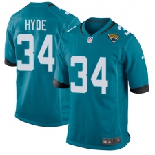 Men's Nike Jacksonville Jaguars #34 Carlos Hyde Game Teal Green Alternate NFL Jersey