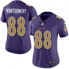 Women's Nike Baltimore Ravens #88 Ty Montgomery Limited Purple Rush Vapor Untouchable NFL Jersey
