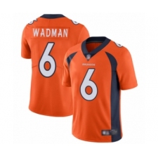 Men's Denver Broncos #6 Colby Wadman Orange Team Color Vapor Untouchable Limited Player Football Jersey