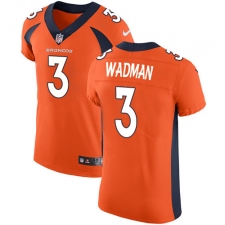 Men's Nike Denver Broncos #3 Colby Wadman Orange Team Color Vapor Untouchable Elite Player NFL Jersey