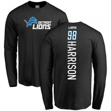NFL Nike Detroit Lions #98 Damon Harrison Black Backer Long Sleeve T-Shirt