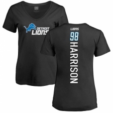 NFL Women's Nike Detroit Lions #98 Damon Harrison Black Backer T-Shirt