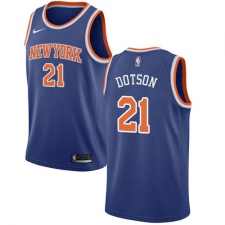 Men's Nike New York Knicks #21 Damyean Dotson Swingman Royal Blue NBA Jersey - Icon Edition