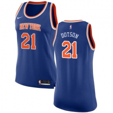 Women's Nike New York Knicks #21 Damyean Dotson Swingman Royal Blue NBA Jersey - Icon Edition