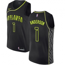 Men's Nike Atlanta Hawks #1 Justin Anderson Swingman Black NBA Jersey - City Edition