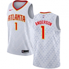 Men's Nike Atlanta Hawks #1 Justin Anderson Swingman White NBA Jersey - Association Edition