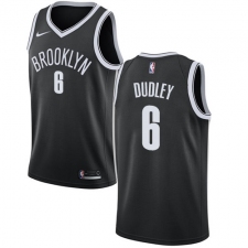 Men's Nike Brooklyn Nets #6 Jared Dudley Swingman Black NBA Jersey - Icon Edition