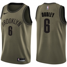 Men's Nike Brooklyn Nets #6 Jared Dudley Swingman Green Salute to Service NBA Jersey