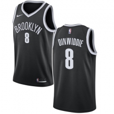 Men's Nike Brooklyn Nets #8 Spencer Dinwiddie Swingman Black NBA Jersey - Icon Edition
