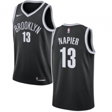Men's Nike Brooklyn Nets #13 Shabazz Napier Swingman Black NBA Jersey - Icon Edition
