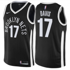 Men's Nike Brooklyn Nets #17 Ed Davis Swingman Black NBA Jersey - City Edition