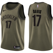 Men's Nike Brooklyn Nets #17 Ed Davis Swingman Green Salute to Service NBA Jersey