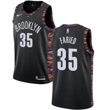 Men's Nike Brooklyn Nets #35 Kenneth Faried Swingman Black NBA Jersey - 2018 19 City Edition
